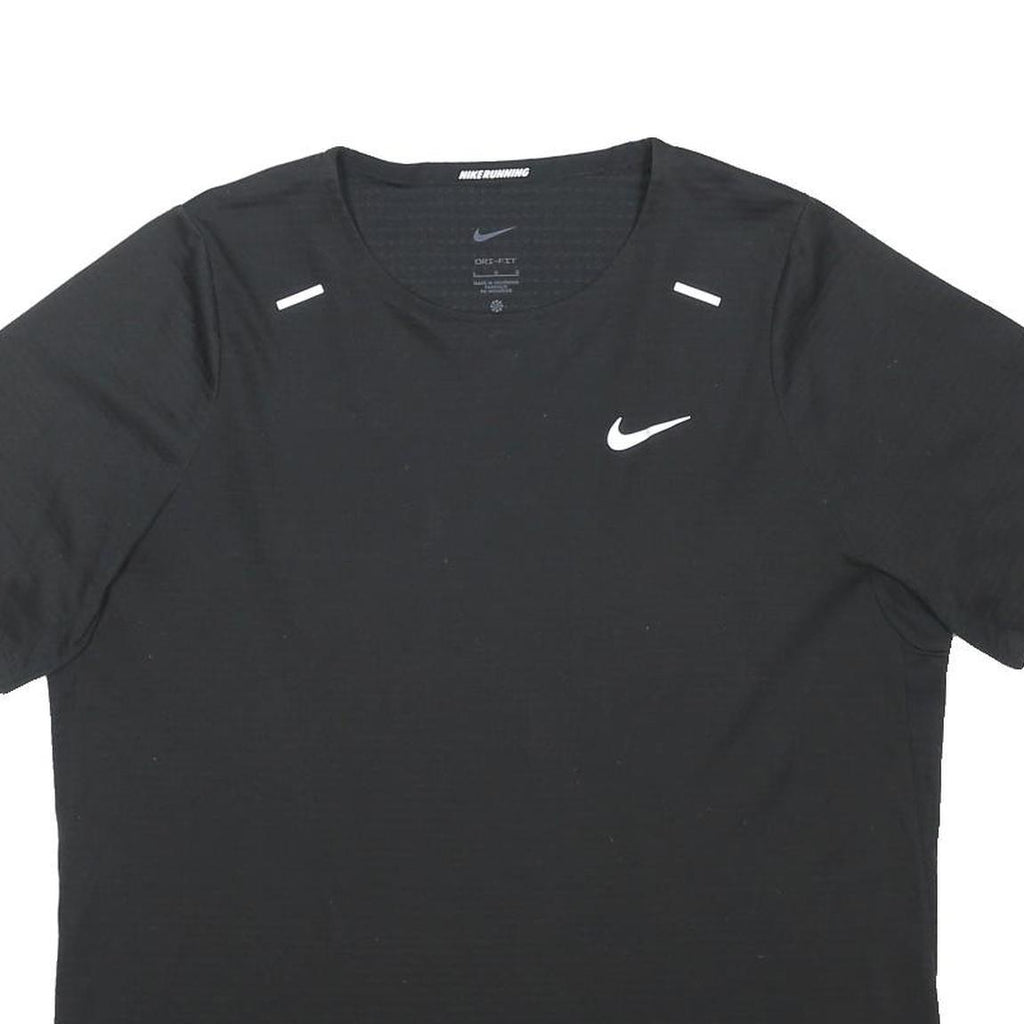 NIKE RUNNING Mens Black Crew Neck Short Sleeve T-Shirt Athletic L
