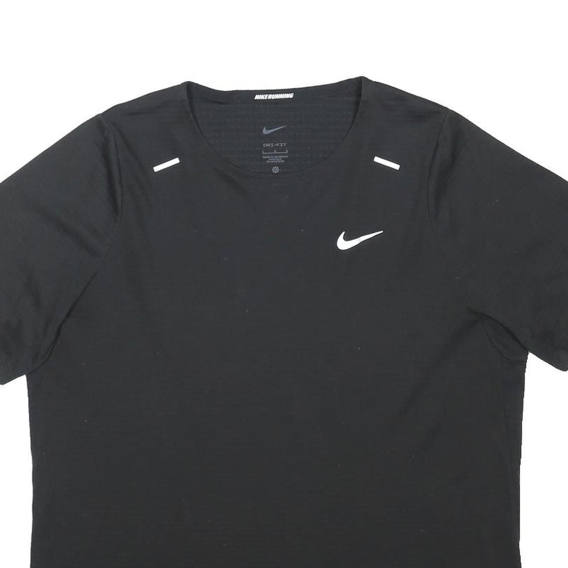 NIKE RUNNING Mens Black Crew Neck Short Sleeve T-Shirt Athletic L