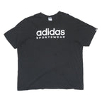 ADIDAS Mens Black Sportswear T-Shirt 2XL Short Sleeve Crew Neck Cotton Blend