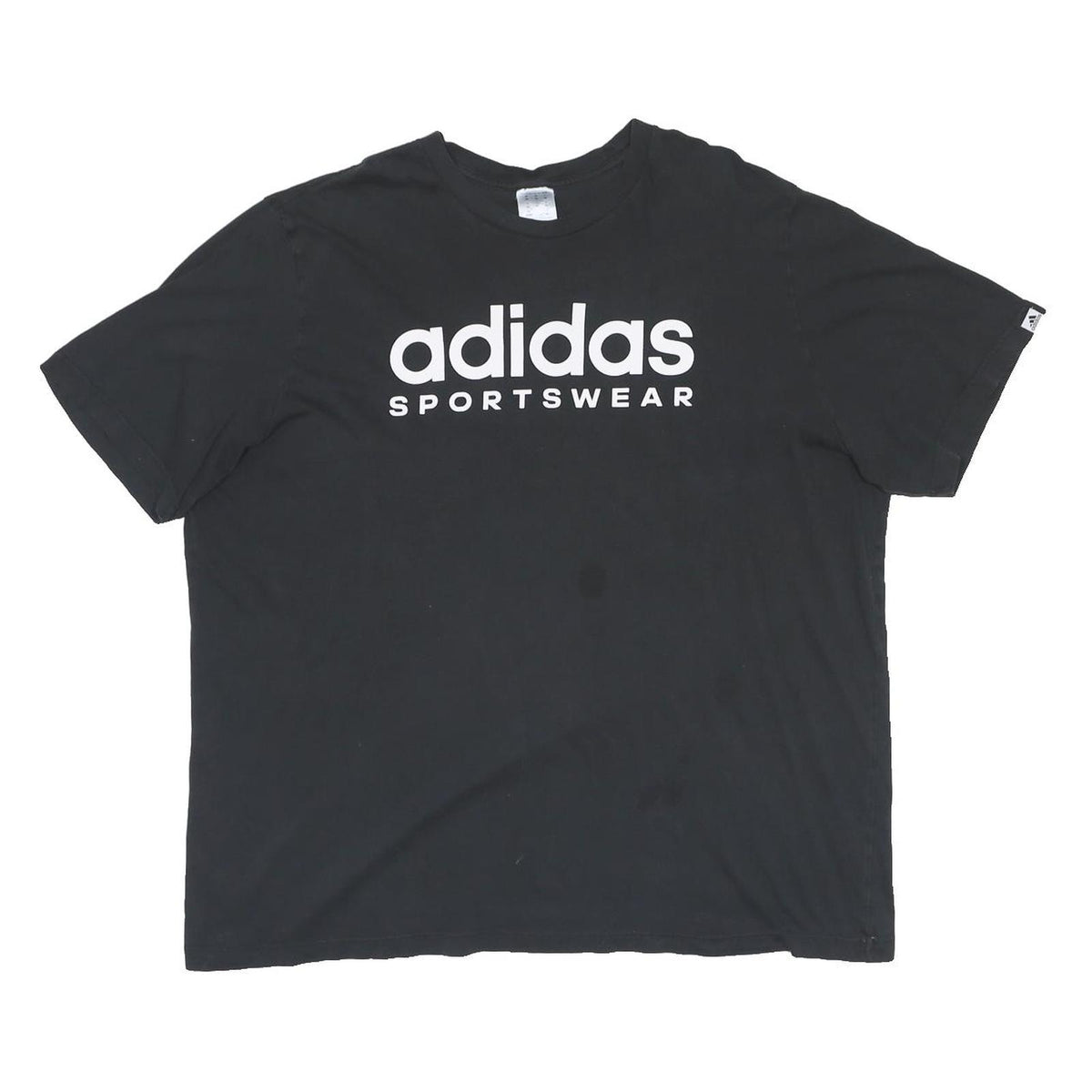 ADIDAS Mens Black Sportswear T-Shirt 2XL Short Sleeve Crew Neck Cotton Blend