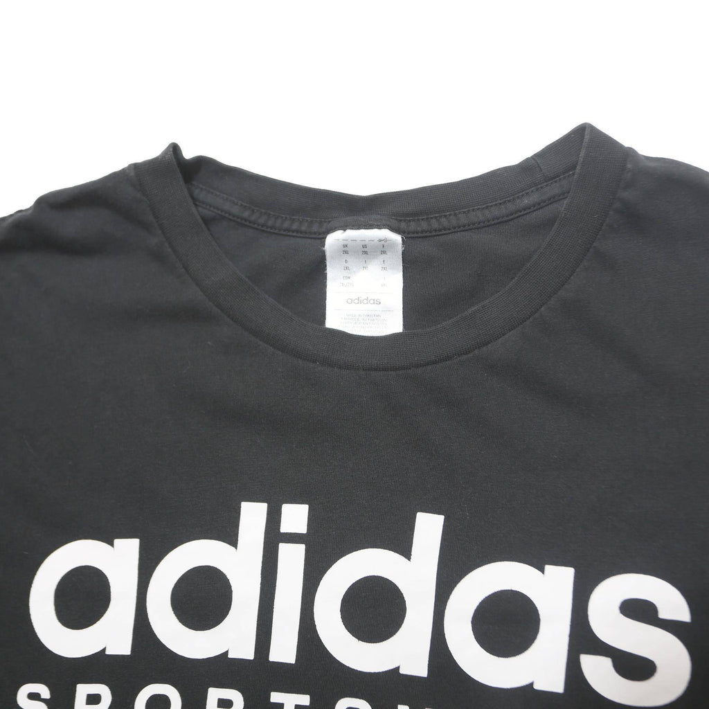 ADIDAS Mens Black Sportswear T-Shirt 2XL Short Sleeve Crew Neck Cotton Blend