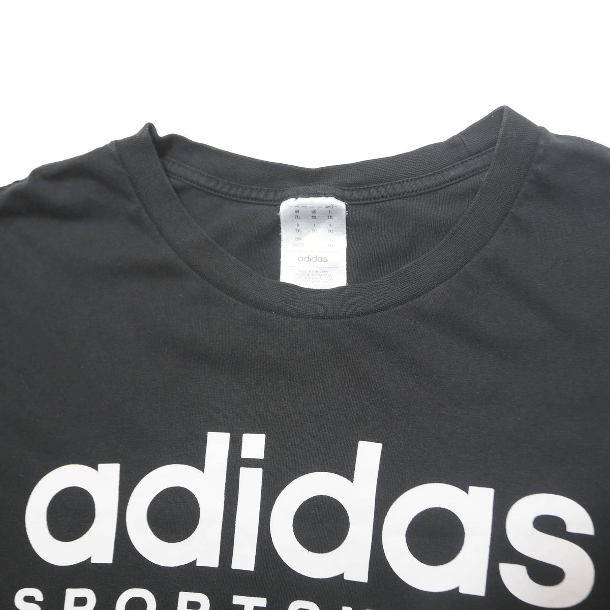 ADIDAS Mens Black Sportswear T-Shirt 2XL Short Sleeve Crew Neck Cotton Blend