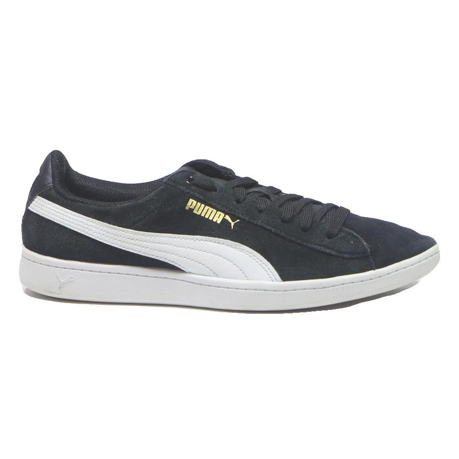 PUMA Suede Classic Womens Low Top Trainers Black & White Synthetic UK 6 Casual