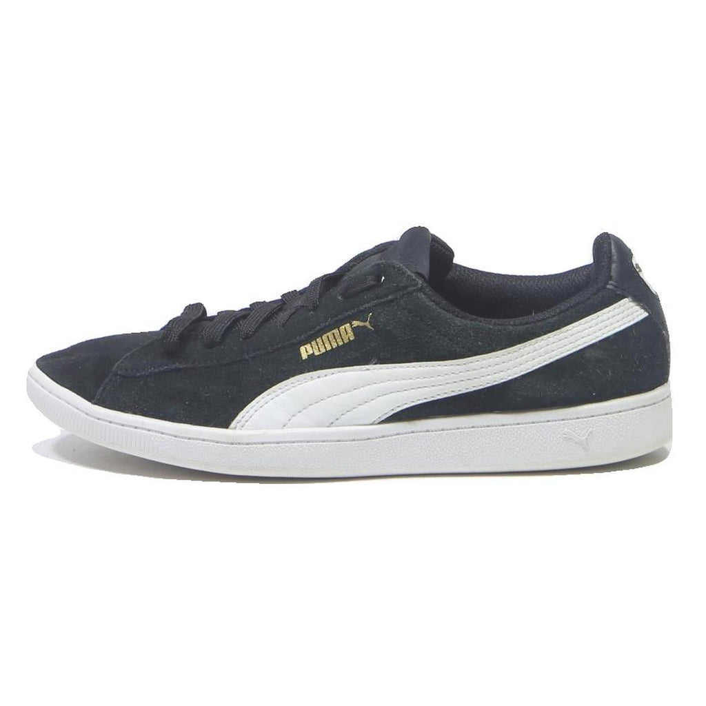 PUMA Suede Classic Womens Low Top Trainers Black & White Synthetic UK 6 Casual