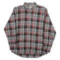 REDHEAD Mens Grey & Red Check Shirt L Button-Down Collar Cotton Blend Casual