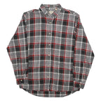 REDHEAD Mens Grey & Red Check Shirt L Button-Down Collar Cotton Blend Casual