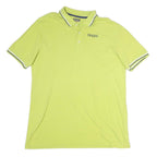 KAPPA Mens Yellow Short Sleeve Polo Shirt L Cotton Casual Sports Logo