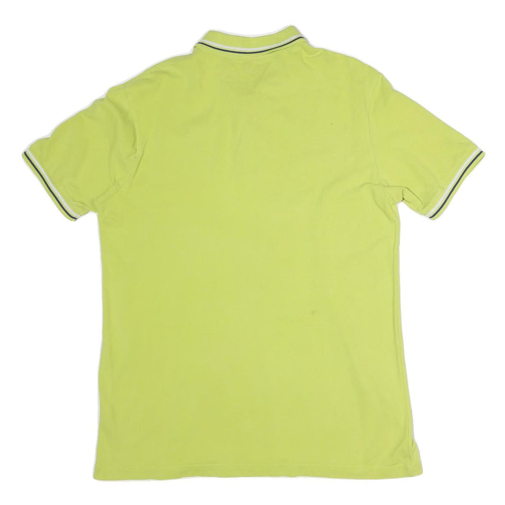 KAPPA Mens Yellow Short Sleeve Polo Shirt L Cotton Casual Sports Logo