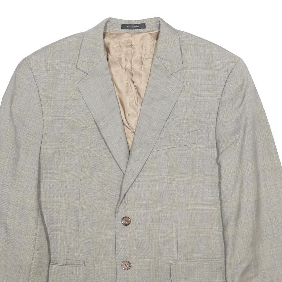 LAUREN RALPH LAUREN Mens Grey Grey Wool Blazer Button Up M Plain Classic Jacket