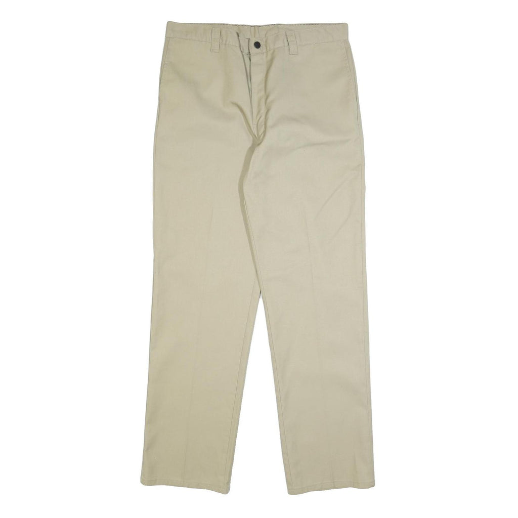 DICKIES Mens Regular Beige Cotton Blend Regular Fit Trousers W36 L34 Workwear