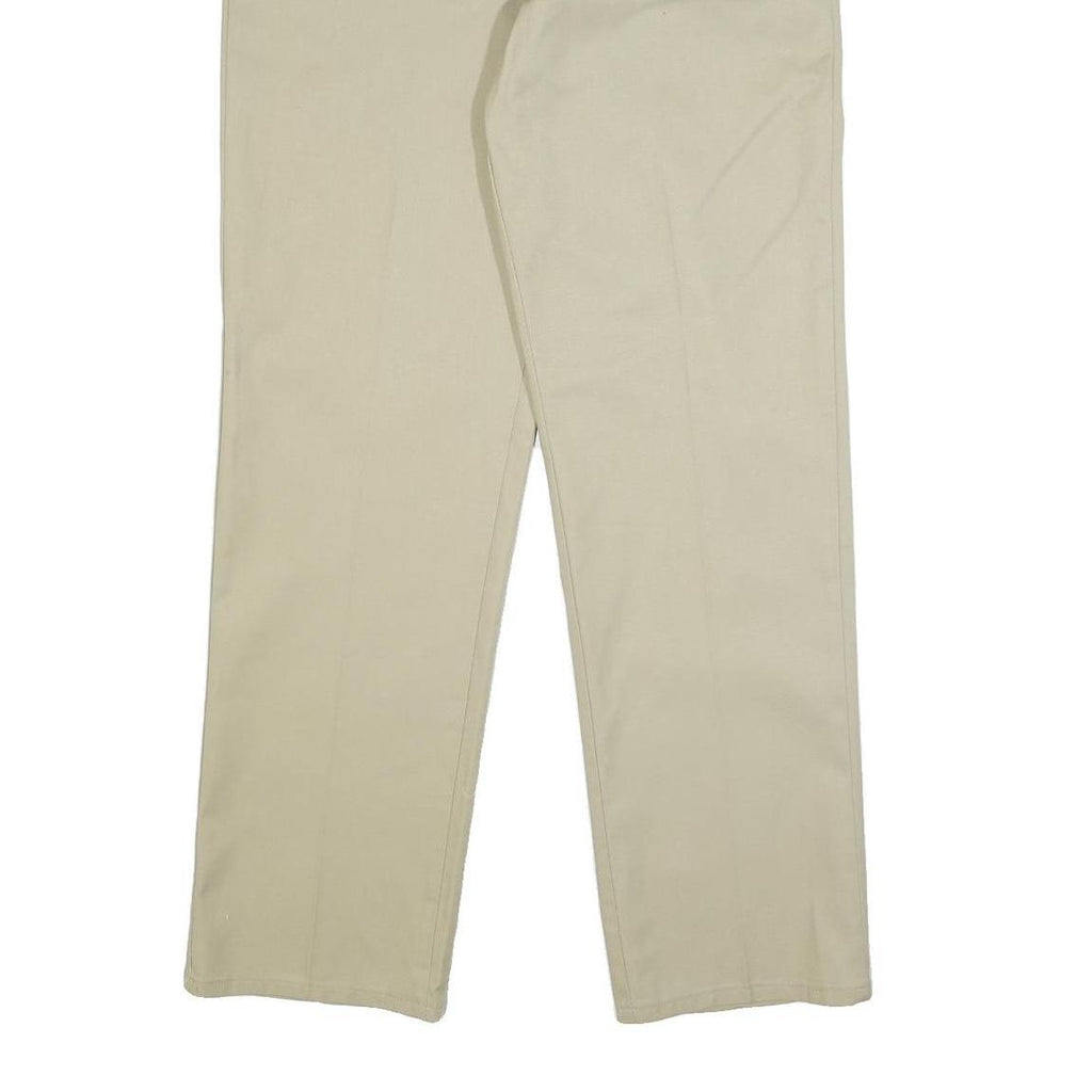DICKIES Mens Regular Beige Cotton Blend Regular Fit Trousers W36 L34 Workwear