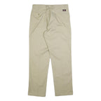 DICKIES Mens Regular Beige Cotton Blend Regular Fit Trousers W36 L34 Workwear