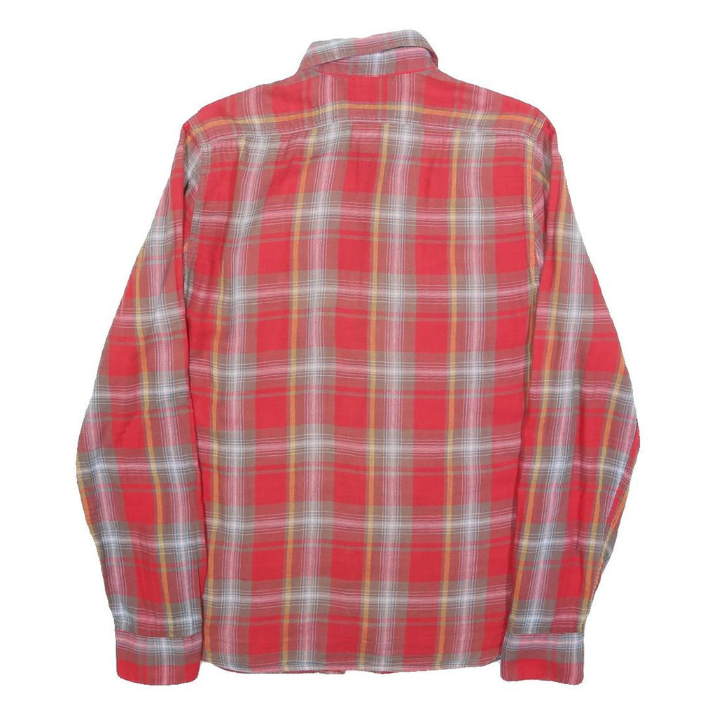 RALPH LAUREN POLO JEANS COMPANY Mens Red & Grey Check Shirt S Slim Fit Cotton