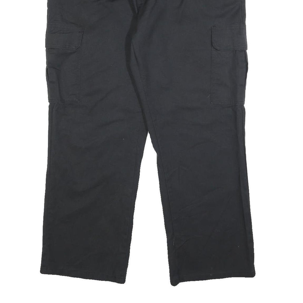 DICKIES Mens Black Relaxed Cargo Trousers W38 L30 Cotton Blend Workwear