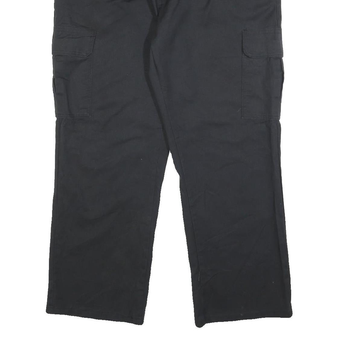 DICKIES Mens Black Relaxed Cargo Trousers W38 L30 Cotton Blend Workwear