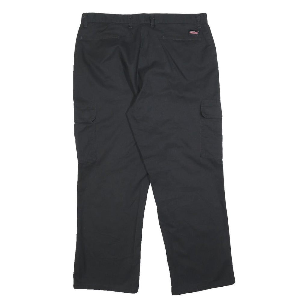 DICKIES Mens Black Relaxed Cargo Trousers W38 L30 Cotton Blend Workwear