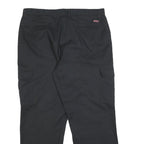 DICKIES Mens Black Relaxed Cargo Trousers W38 L30 Cotton Blend Workwear
