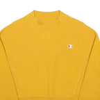 CHAMPION REVERSE WEAVE Womens Yellow Crew Neck S Cotton Blend Pullover