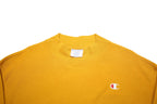 CHAMPION REVERSE WEAVE Womens Yellow Crew Neck S Cotton Blend Pullover
