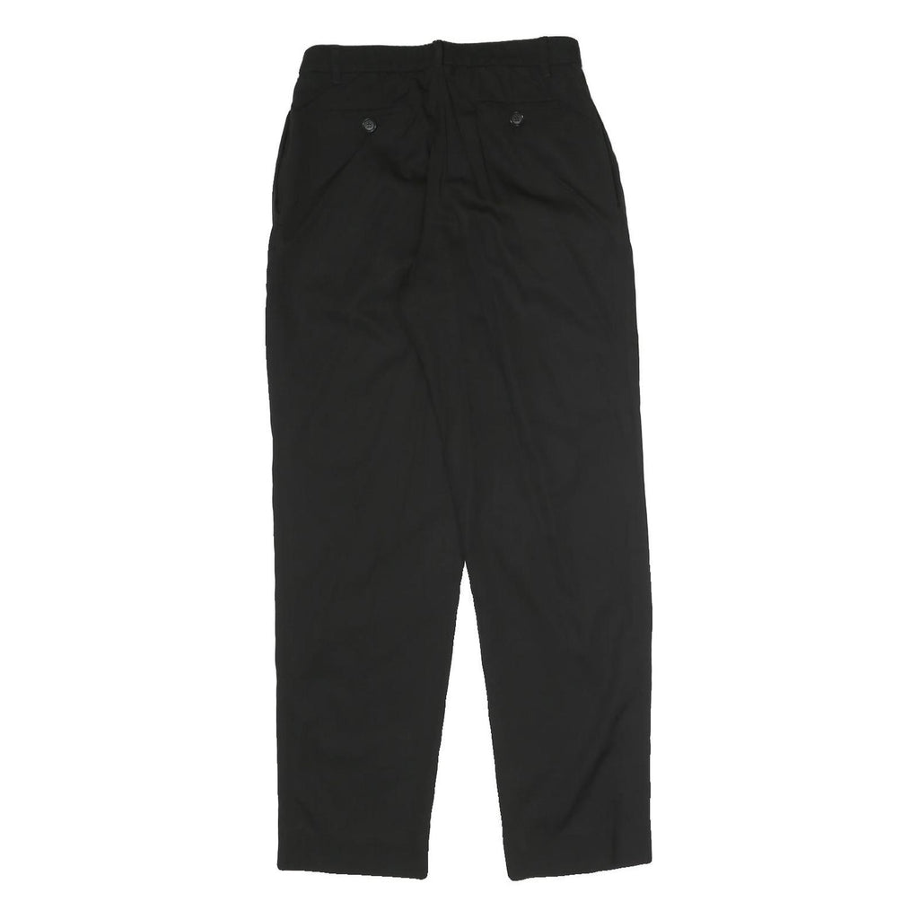 MOSCHINO Womens Black Cotton Blend Relaxed Trousers W26 L27 Classic Fit Zip