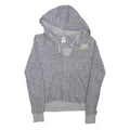 NIKE Womens Grey Striped Pullover Hoodie M Cotton Blend Casual
