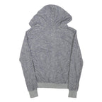 NIKE Womens Grey Striped Pullover Hoodie M Cotton Blend Casual