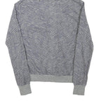 NIKE Womens Grey Striped Pullover Hoodie M Cotton Blend Casual