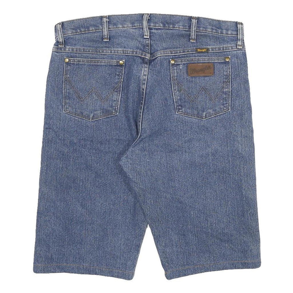 WRANGLER Mens Denim Blue Shorts 2XL W36 Classic Cotton Blend Casual