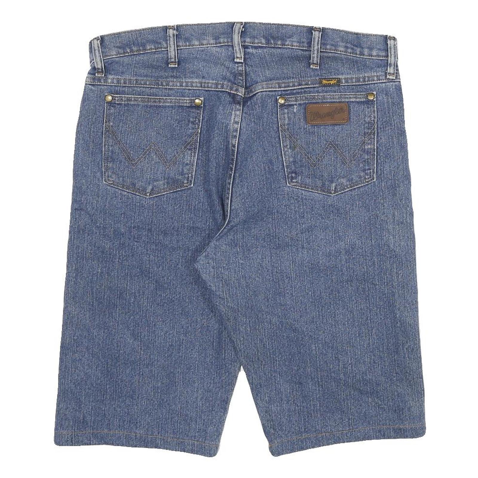 WRANGLER Mens Denim Blue Shorts 2XL W36 Classic Cotton Blend Casual