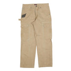 WRANGLER Mens Cotton Blend Beige Regular Straight Trousers W32 L30 Workwear