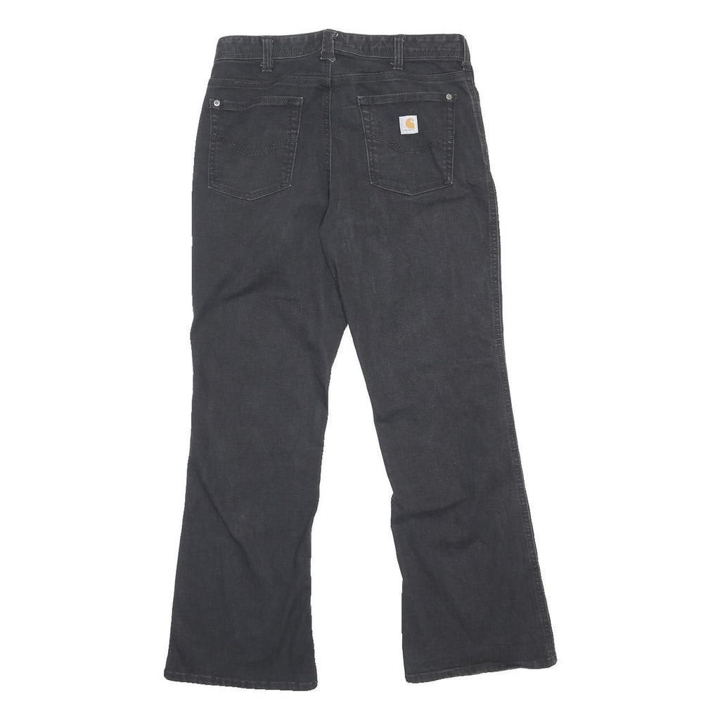 CARHARTT Womens Regular Fit Black Denim Straight Jeans W30 L28 Original Fit Zip