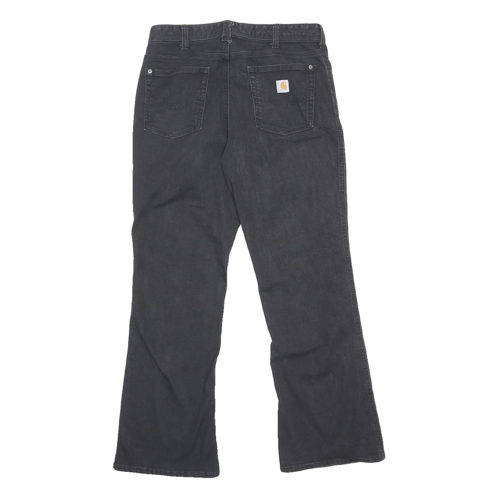 CARHARTT Womens Regular Fit Black Denim Straight Jeans W30 L28 Original Fit Zip
