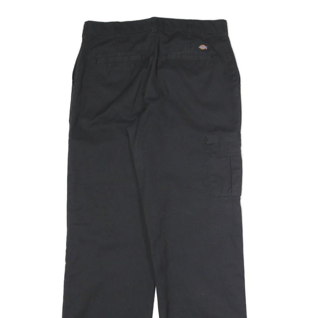DICKIES Mens Cotton Blend Black Regular Straight Trousers W30 L31 Workwear