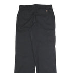 DICKIES Mens Cotton Blend Black Regular Straight Trousers W30 L31 Workwear