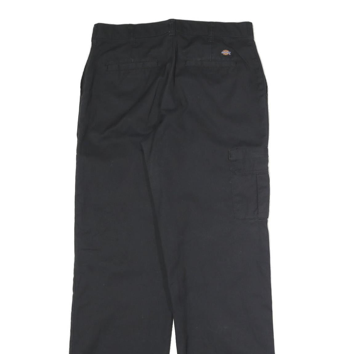 DICKIES Mens Cotton Blend Black Regular Straight Trousers W30 L31 Workwear