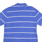 CHAPS Mens Blue & White Striped Short Sleeve Polo Shirt L Classic Cotton Blend