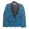 CATHERINE DE FOOLTER Womens Blazer Jacket Blue Floral M
