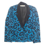 CATHERINE DE FOOLTER Womens Blazer Jacket Blue Floral M