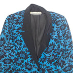 CATHERINE DE FOOLTER Womens Blazer Jacket Blue Floral M