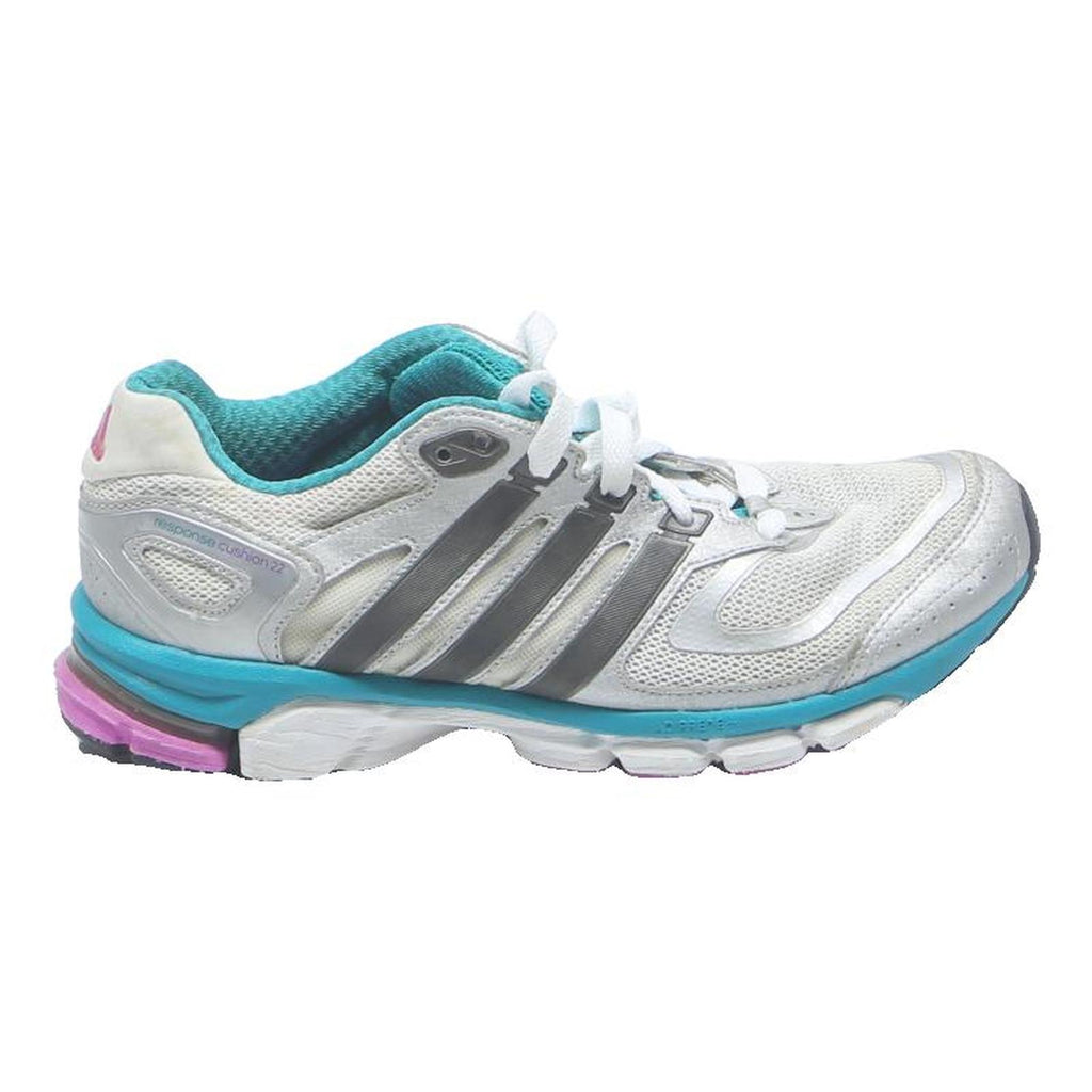 ADIDAS Response Cushion 22 Womens Trainers UK 4.5 White Grey & Turquoise