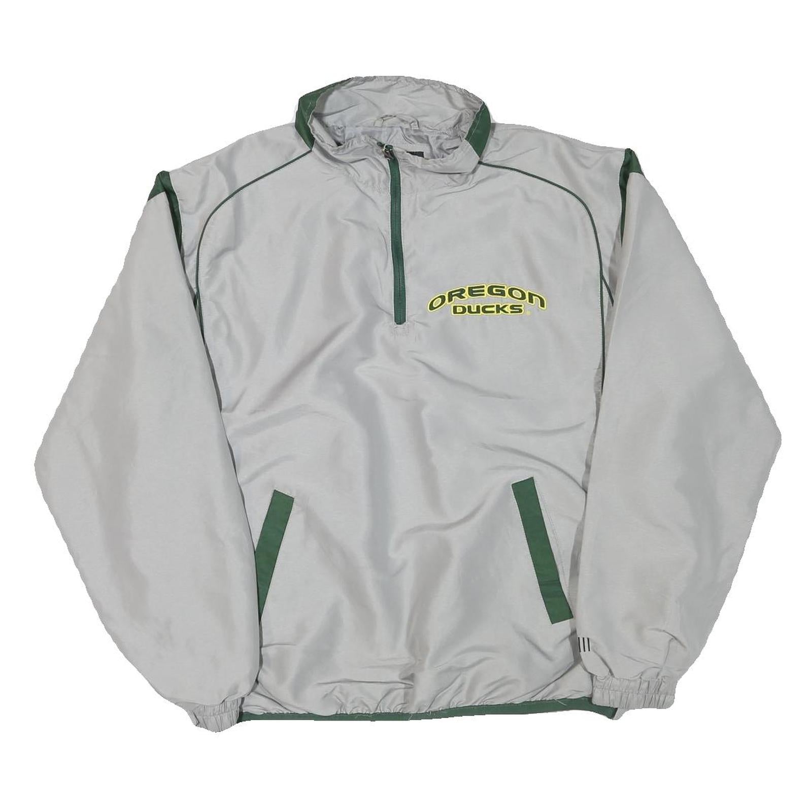 Mens Grey & Green Oregon Ducks Track Zip Jacket XL Polyester Blend Plain Sport