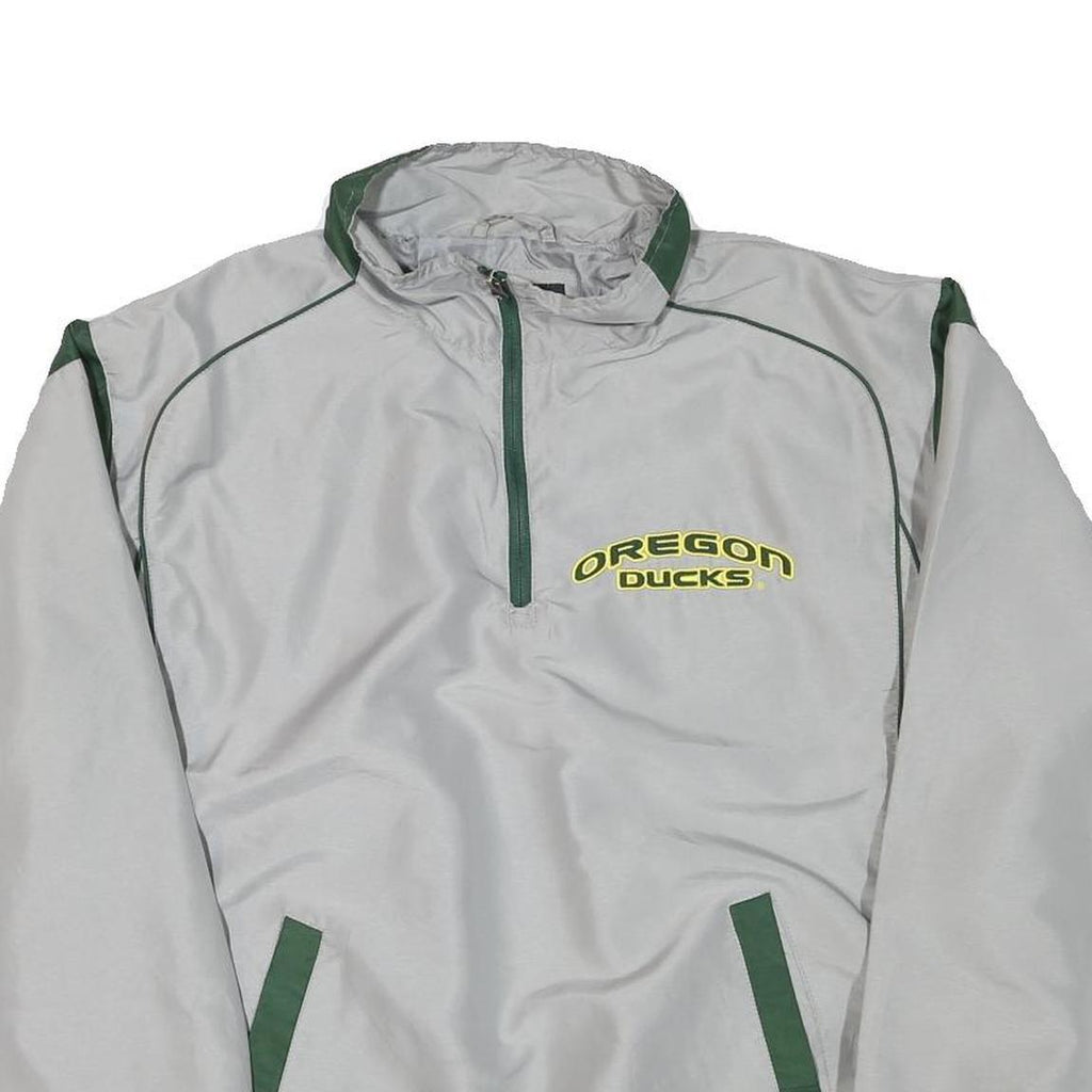 Mens Grey & Green Oregon Ducks Track Zip Jacket XL Polyester Blend Plain Sport