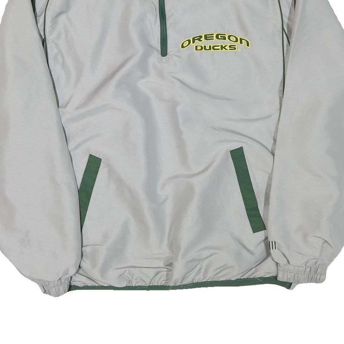Mens Grey & Green Oregon Ducks Track Zip Jacket XL Polyester Blend Plain Sport