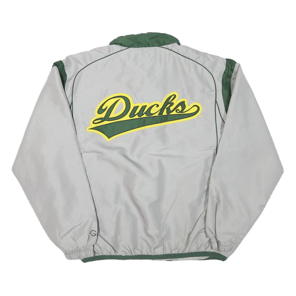 Mens Grey & Green Oregon Ducks Track Zip Jacket XL Polyester Blend Plain Sport