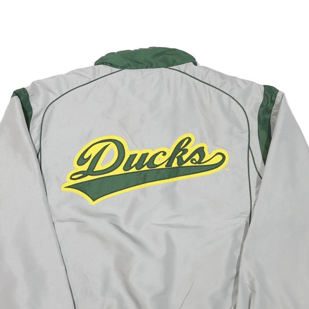 Mens Grey & Green Oregon Ducks Track Zip Jacket XL Polyester Blend Plain Sport