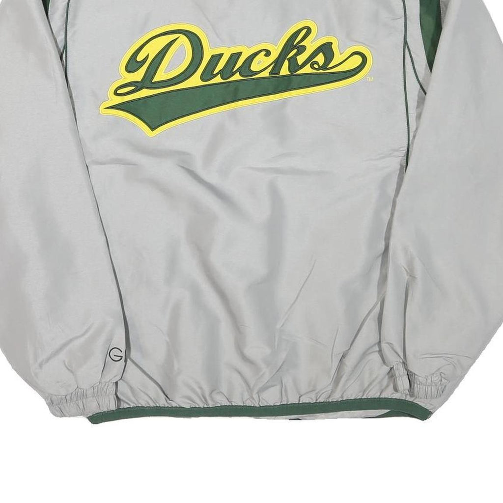 Mens Grey & Green Oregon Ducks Track Zip Jacket XL Polyester Blend Plain Sport
