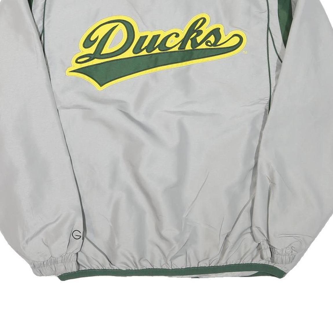 Mens Grey & Green Oregon Ducks Track Zip Jacket XL Polyester Blend Plain Sport