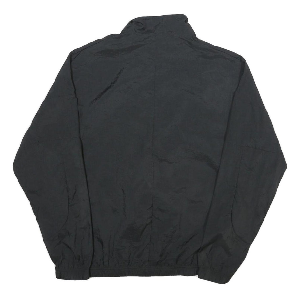 REEBOK Mens Black Nylon Track Jacket M Zip Plain Lightweight Sportswear