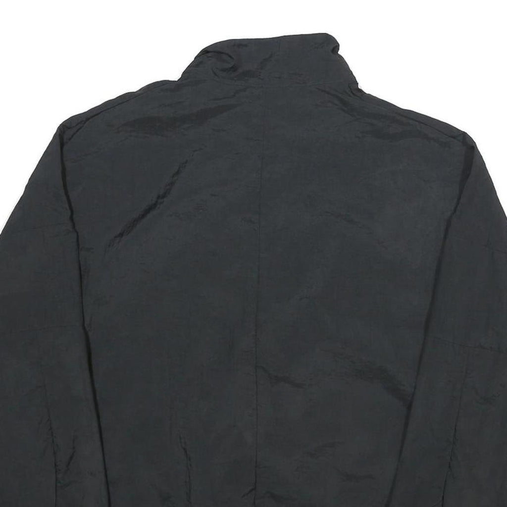 REEBOK Mens Black Nylon Track Jacket M Zip Plain Lightweight Sportswear