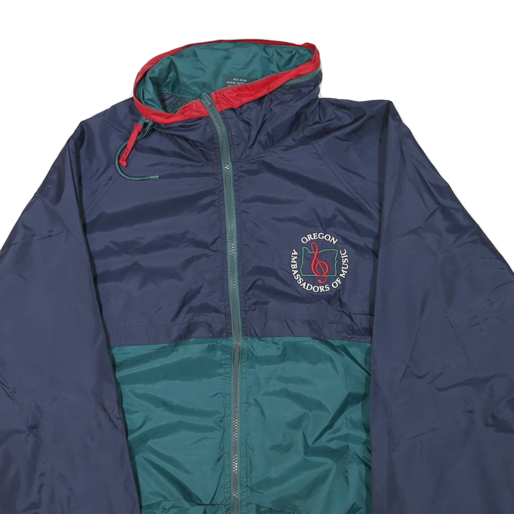 DUNBROOKE Mens Blue & Green Oregon Ambassadors Of Music Sports Zip Jacket S